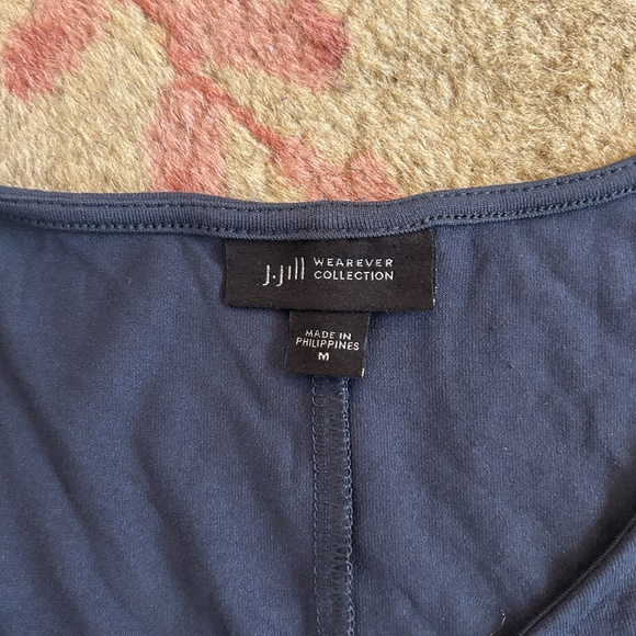 J. Jill Wearever Slate Gray Tie-Waist Maxi Dress Faux Wrap- size M - EUC - Picture 5 of 6